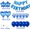 27-Piece Dark Blue Birthday Balloon Kit – 3D Foil “Happy Birthday” Banner, Star & Heart Balloons, Confetti Balloons for Boys & Girls Party Decorations (Dark Blue)